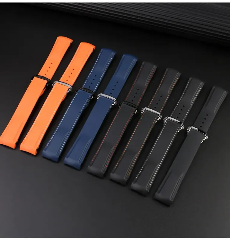 20mm 22mm Silicone Watch Band For Omega 300 SEAMASTER 600 PLANET OCEAN Seiko SKX