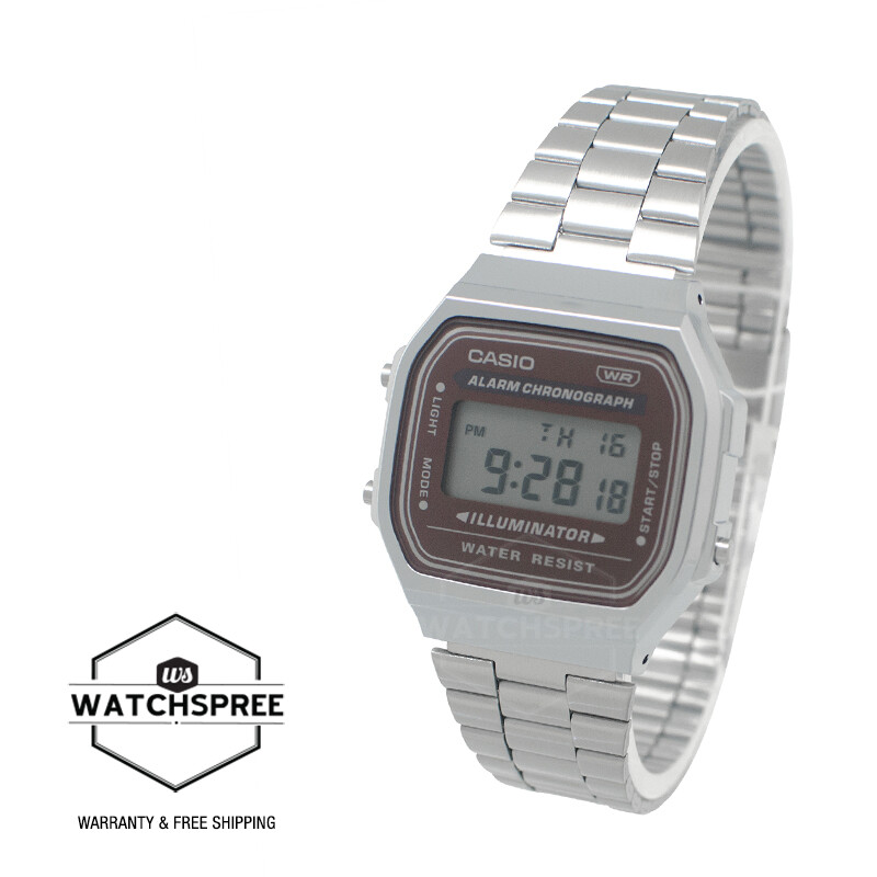 Casio Vintage Style Digital Stainless Steel Band Watch A168WA-5A