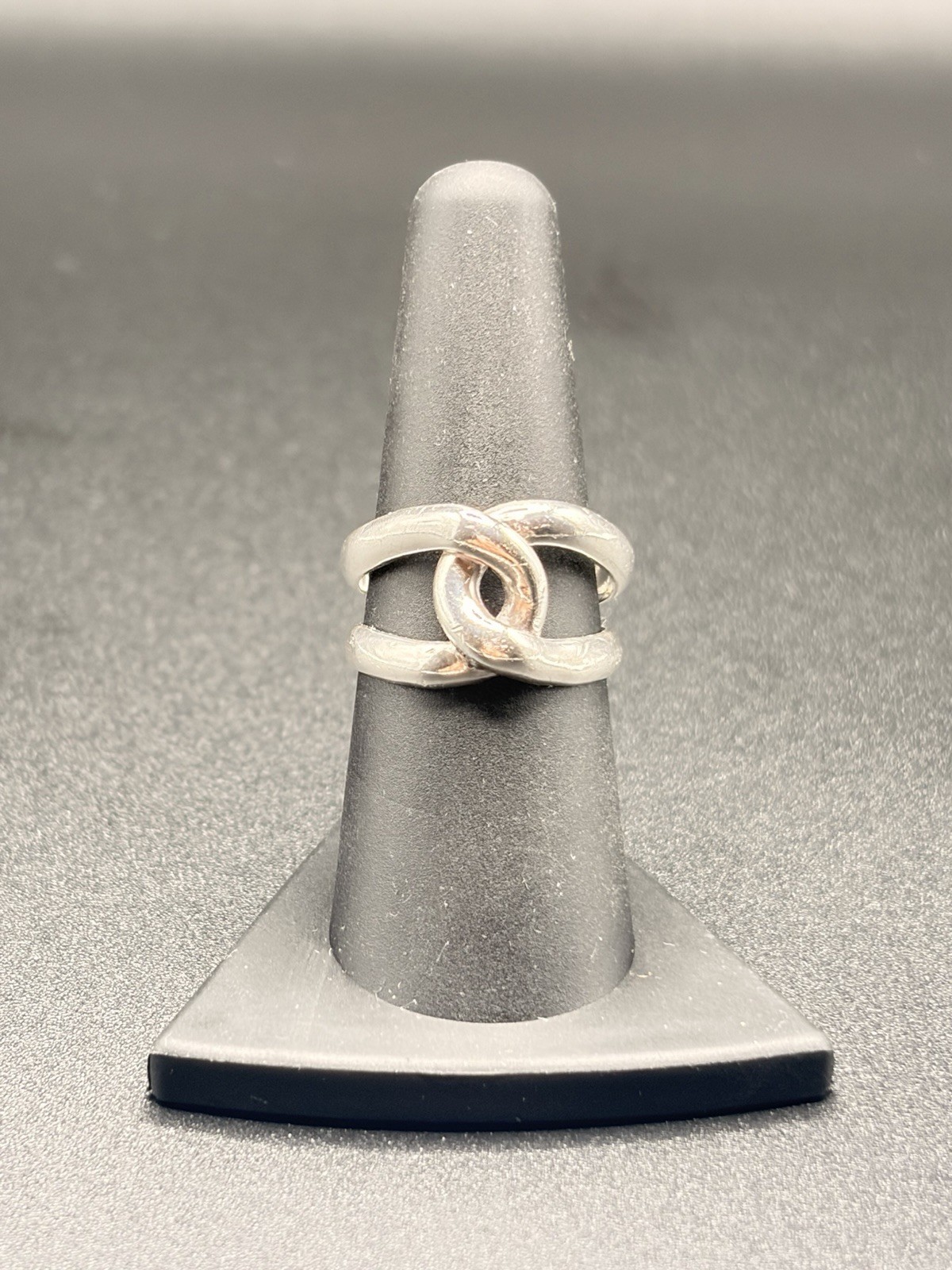 925 STERLING SILVER MEXICO KNOTTED INTERLOCKING RING BAND SIZE 8.5 ~ 5.6 GRAMS