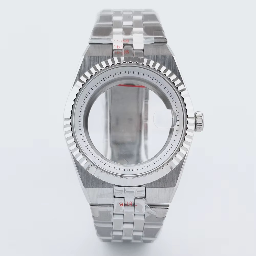 40Mm Silver Watch Case Sterile Sapphire Glass Fit NH34 NH35 NH36 NH38 NH72 ETA 2
