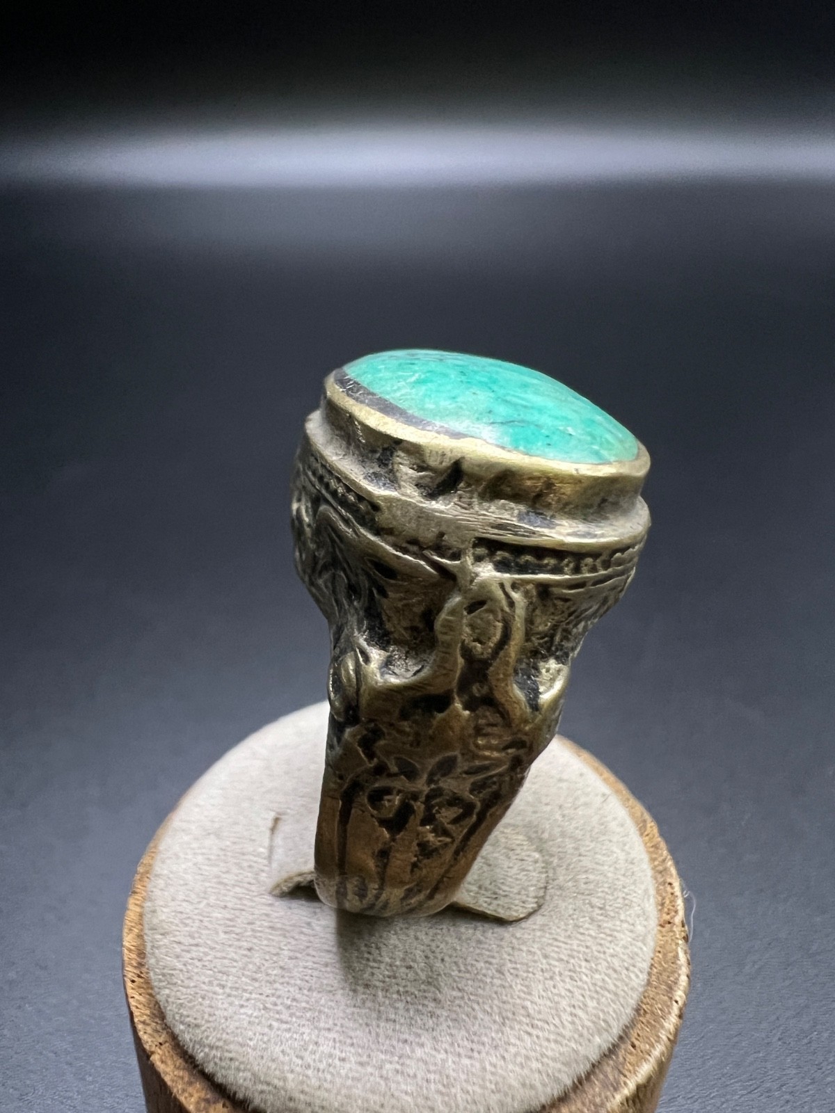 Rare antique Afghan Turquoise Stone Statement Ring US Size 7.25 | Handcrafted