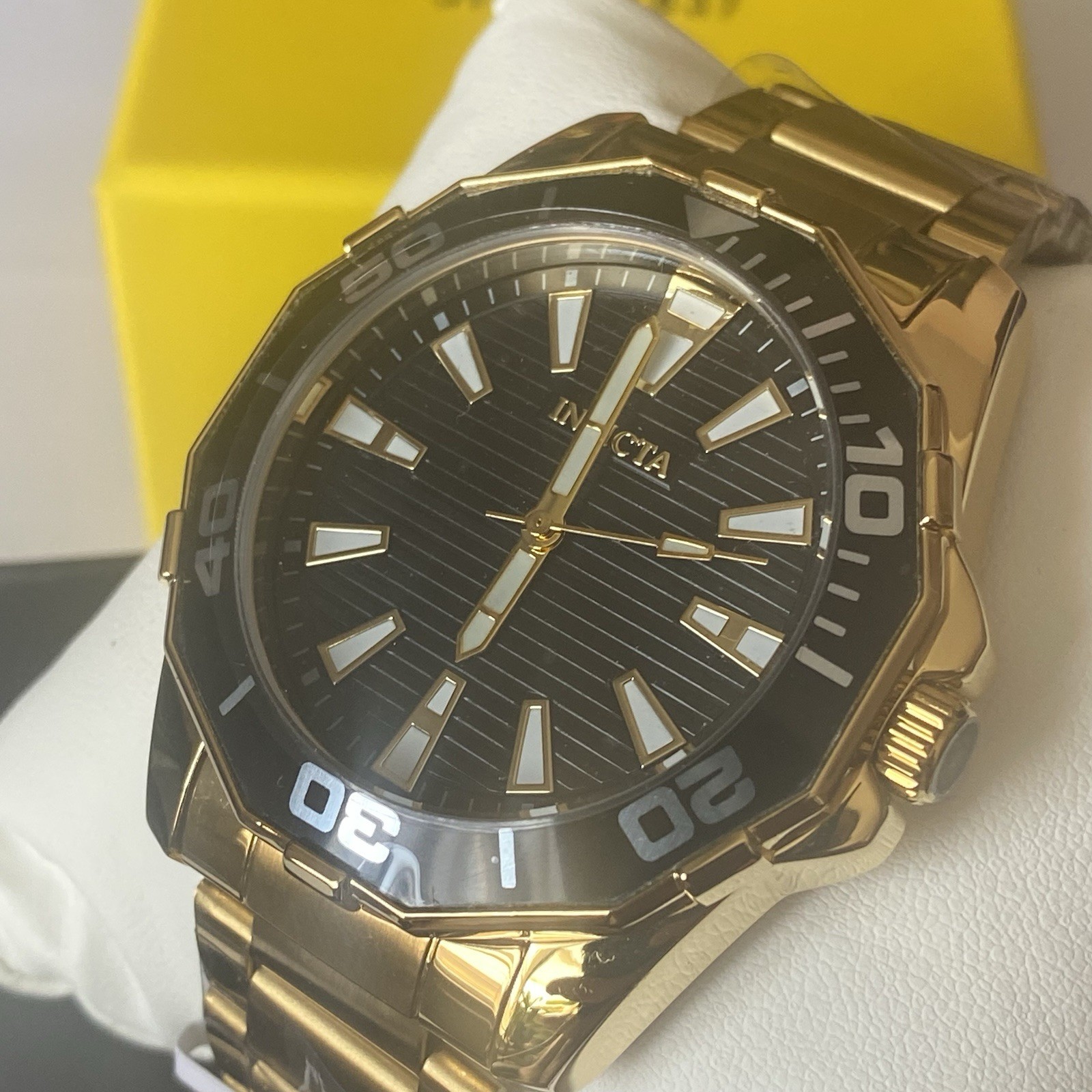 Brand New Invicta Pro Diver Meridian Men’s Quartz Watch 46mm (69236) Black Gold