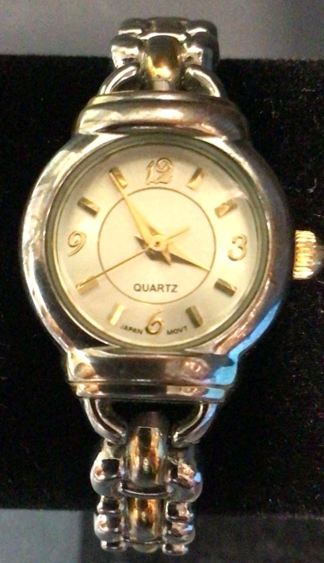 2 Tone Advance Ladies Quartz Wrist Watch Stainless Works New Battery