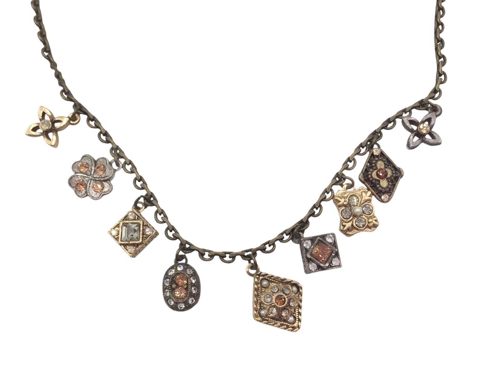 Sweet Romance Gothic Victorian Charm Necklace 17”, Vintage Antique Style