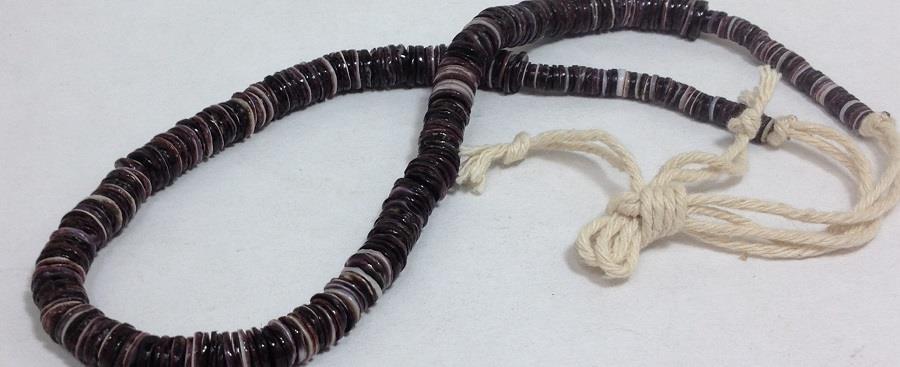 southwestern violet oyster shell heishi necklace/16″-25″(g177n-w1)