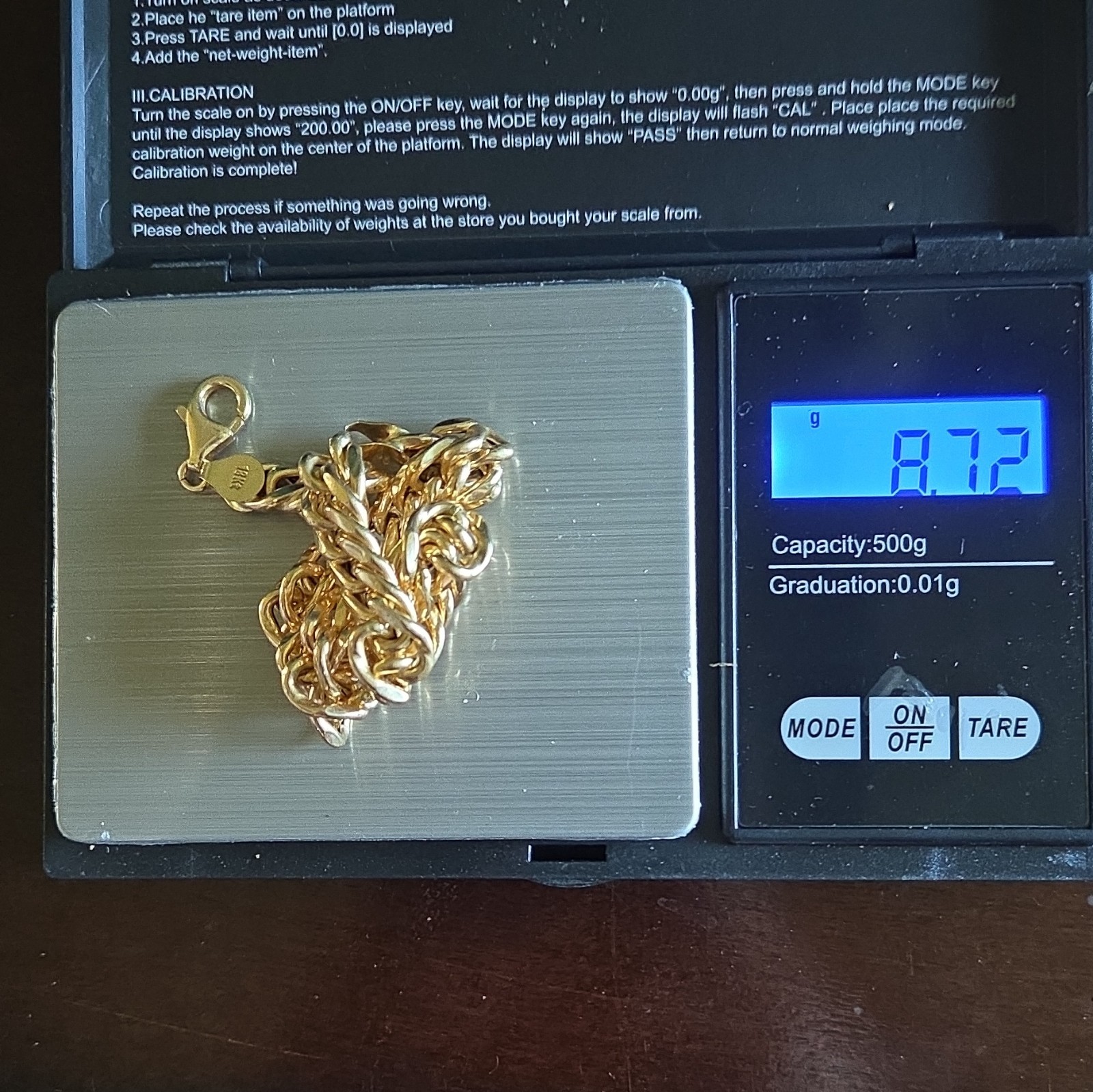 18K Yellow Gold 10mm Curb Link Chain Bracelet with Lobster Clasp 8 in. 8.72g.