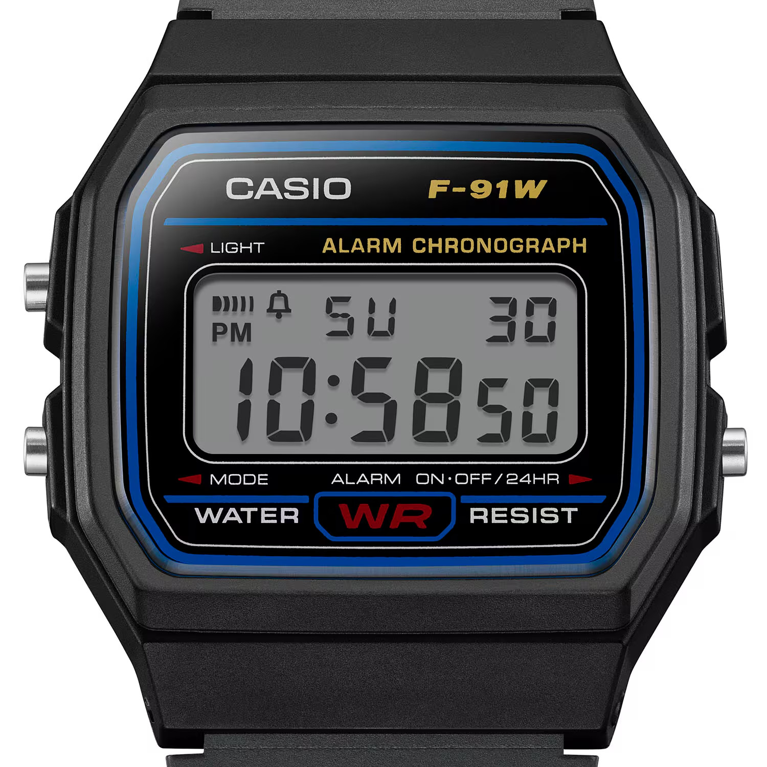 CASIO F-91W-1JH Digital Quartz Watch Black Resin Strap Japan New
