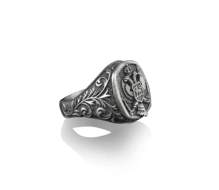 Winged American Eagle Men’s Ring 925 Sterling Silver Oxidized Ring Duty free