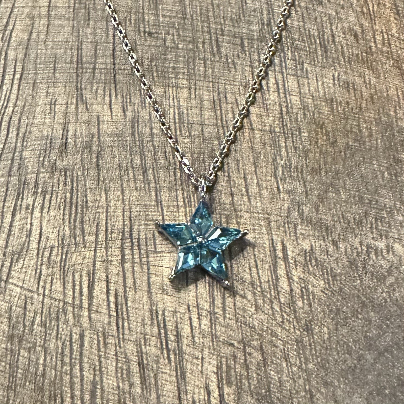 New Kate Spade New York Cosmos Pendant 16” Necklace Blue Crystal/Silver with Tag