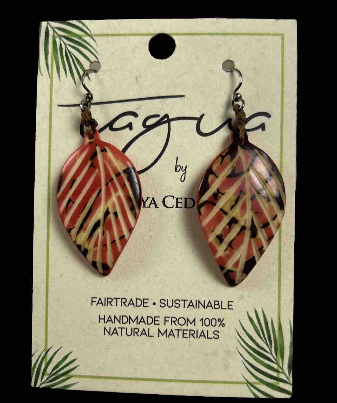Fair Trade Tagua Nut Organic Earrings Jewelry (Sustainable & Eco-Friendly)