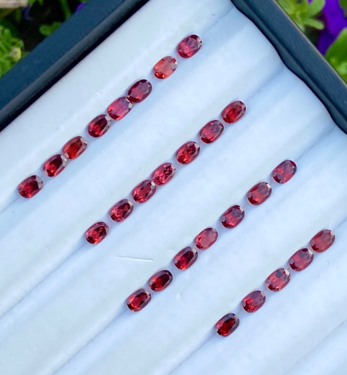 16.59 Ct Natural Faceted Rhodolite Garnet Lot Oval Shapes From Tanzania