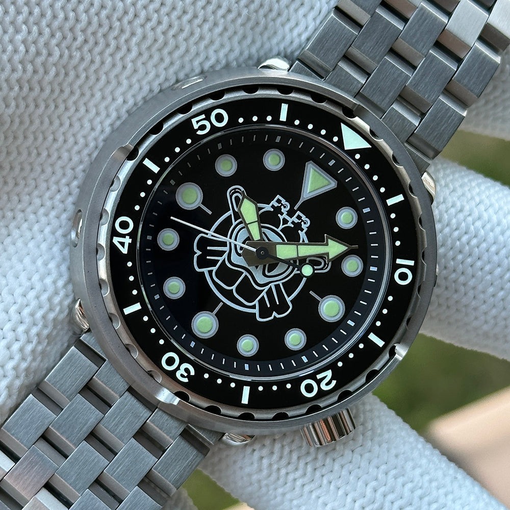 STEELDIVE SD1975P Mens 47.5mm 300M Automatic Dive Watch NH35 Sapphire Steel