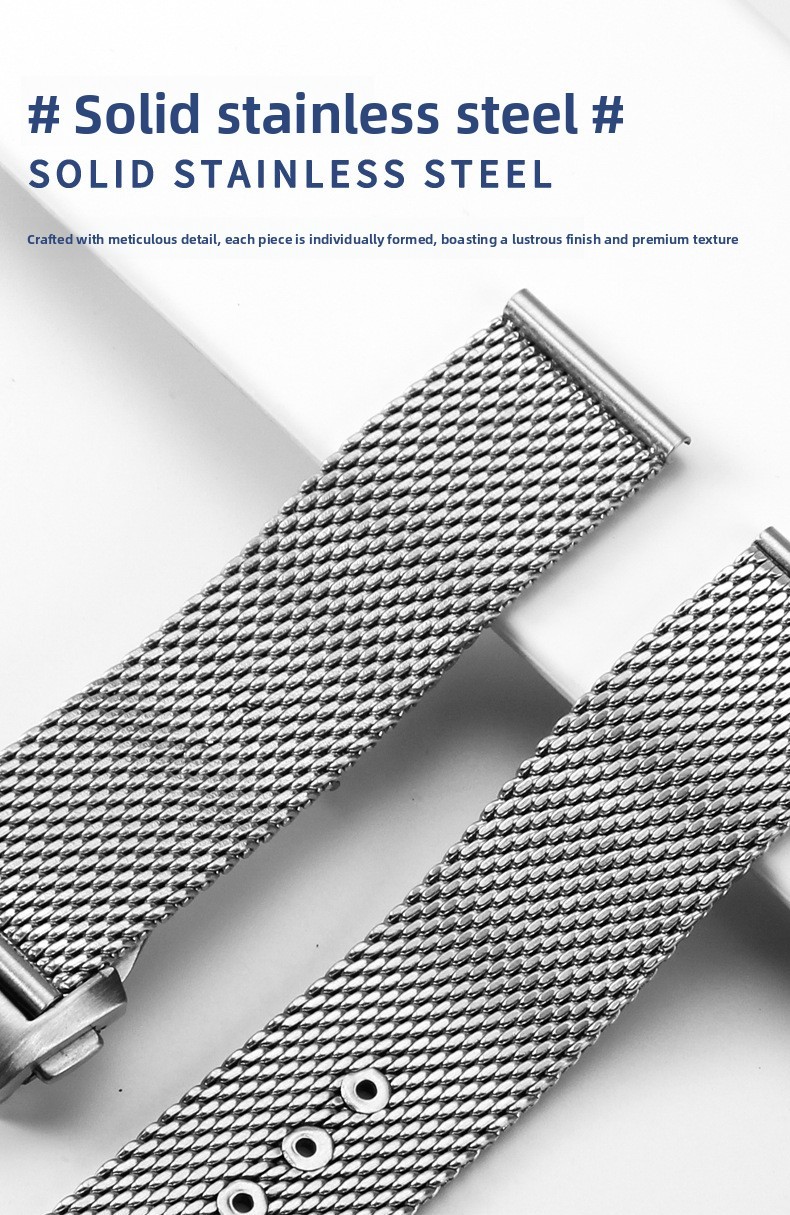 For Omega Seamaster Milanese Mesh Watch Band Stainless Steel Braided Strap 20mm