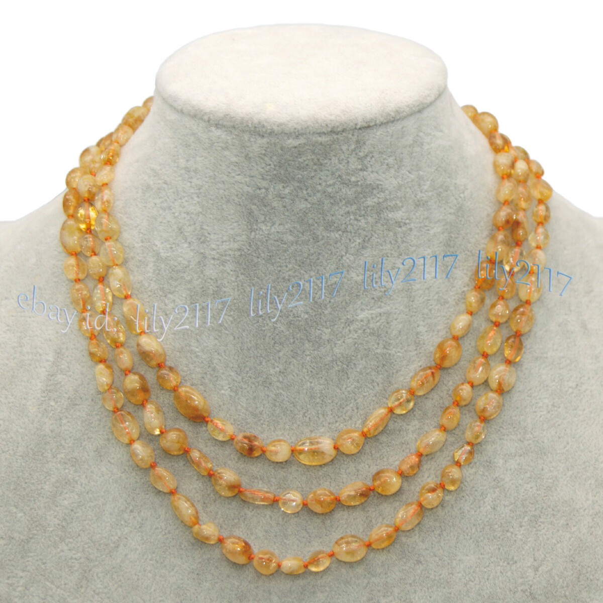 Natural Yellow Citrine Crystal Irregular Freeform Gemstone Beads Necklace 14-48″