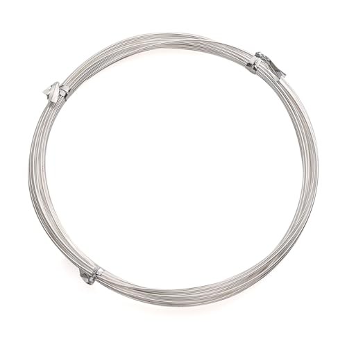 BEADIA Plated Wire 5 Meters Bead Cord for Bracelet Necklace Charm 0.8mm Silver