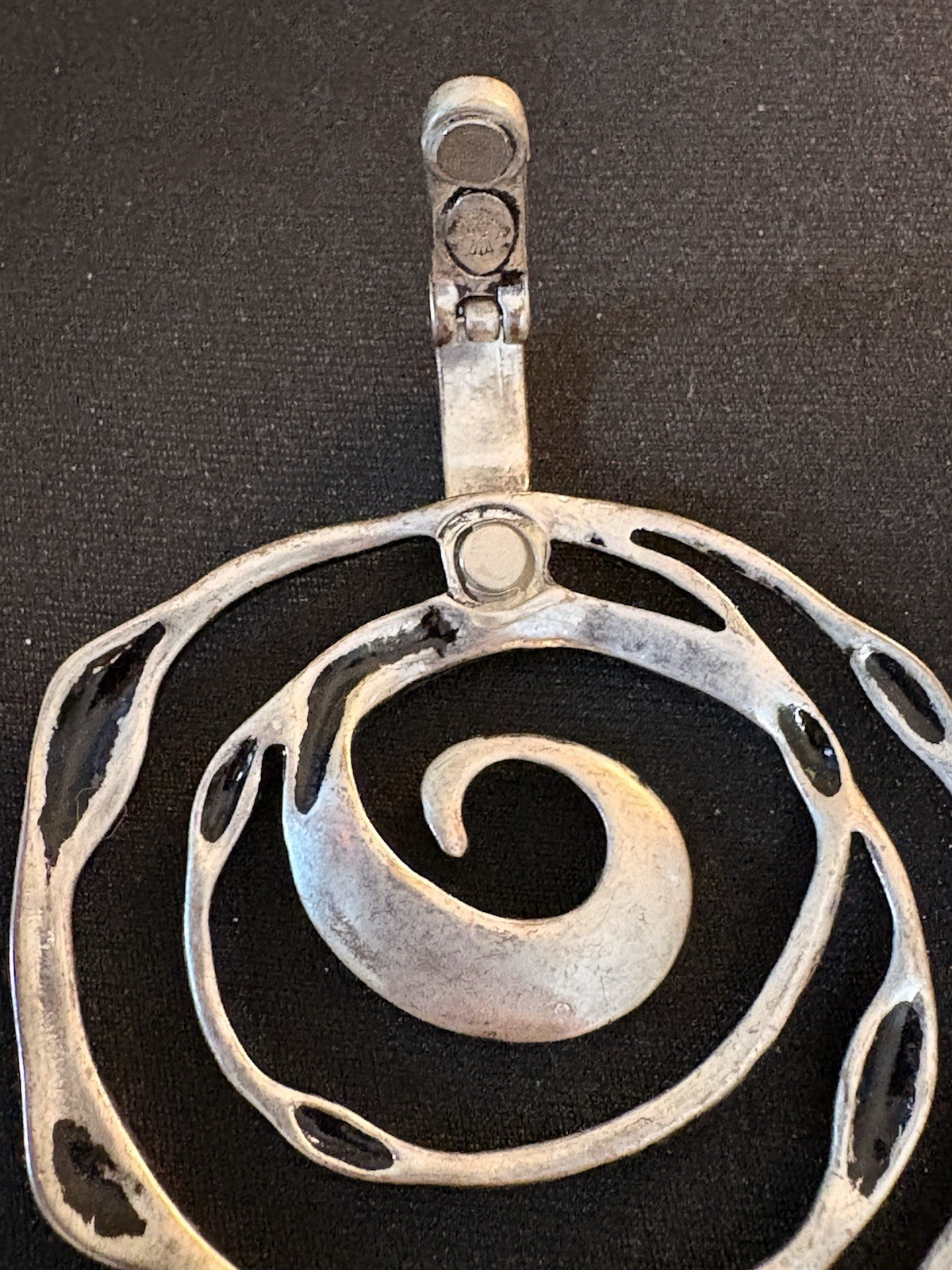Premier Designs Silver Tone Spiral Swirl Charm Pendant Metal No Stone