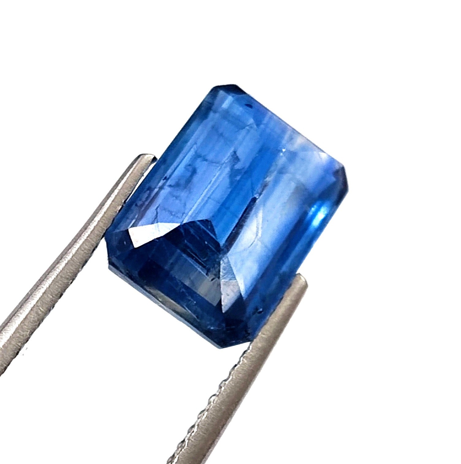 DARK BLUE KYANITE EMERALD CUT FACETED LOOSE GEMSTONE NATURAL UNTREATED 3.85 CTS