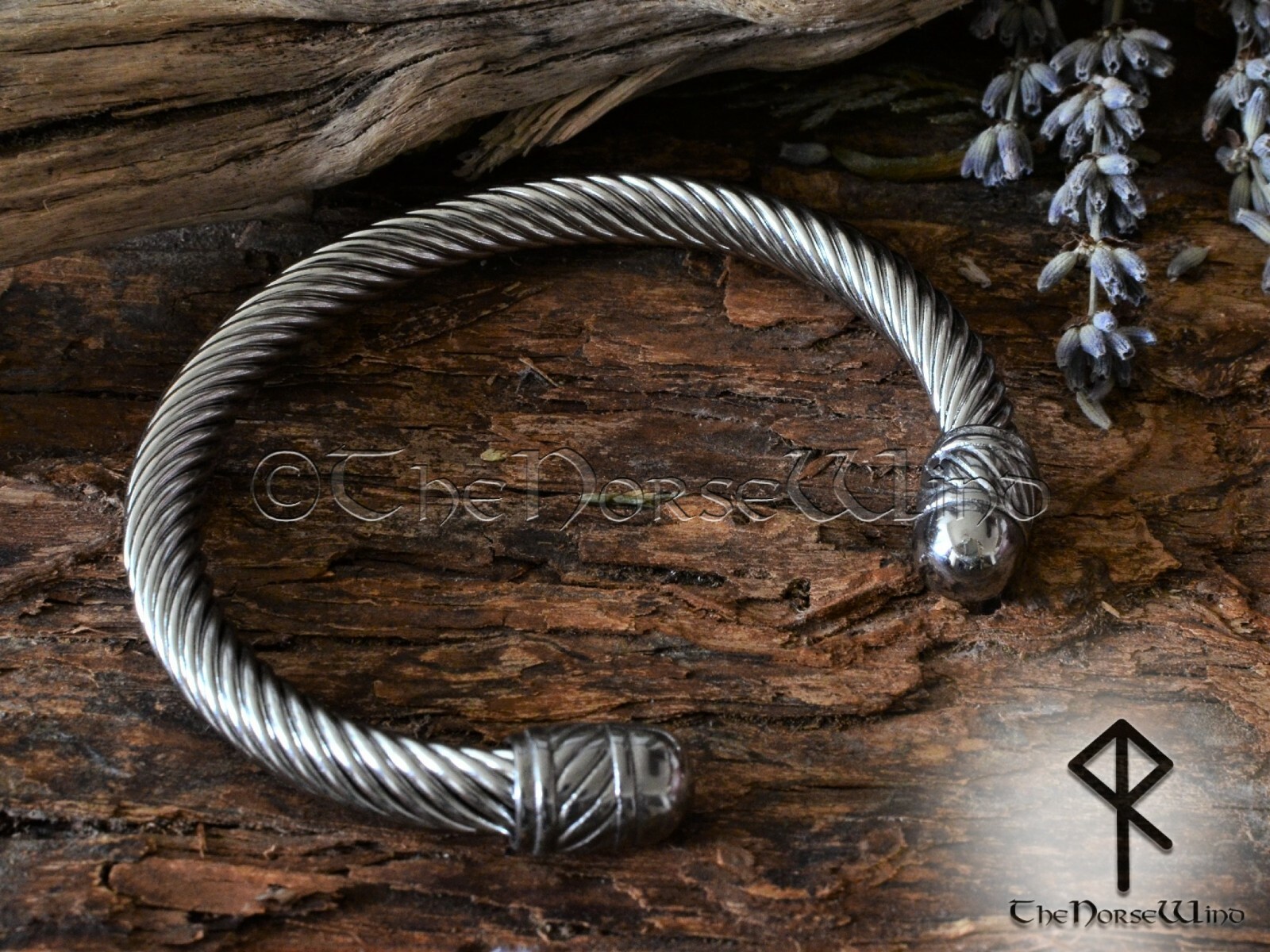 Solid Viking Bracelet Stainless Steel Cuff Norse Arm Ring Torc Viking Jewelry