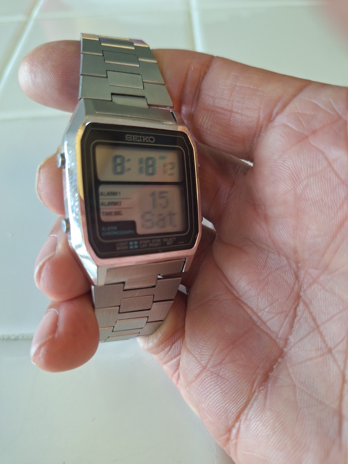 Vintage Rare 1981 Seiko D138-4010 Running Man Mens Watch Nice!!!