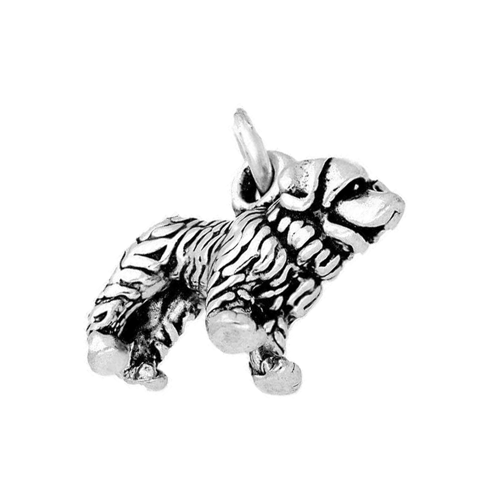 Saint St Bernard Rescue Dog 3D 925 Solid Sterling Silver Charm MADE IN USA