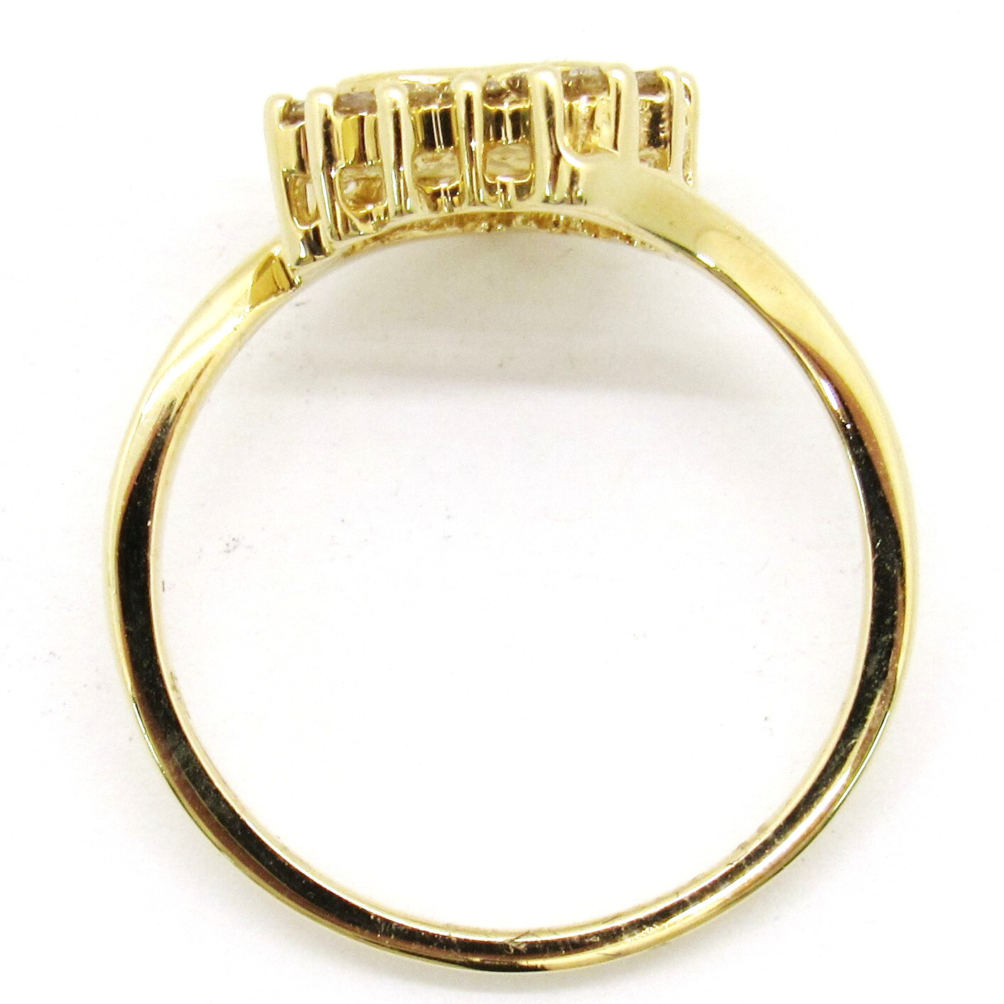 14k Yellow Gold Diamond Open Heart Right Hand Love Lovers Ring Size 7 V-DAY GIFT