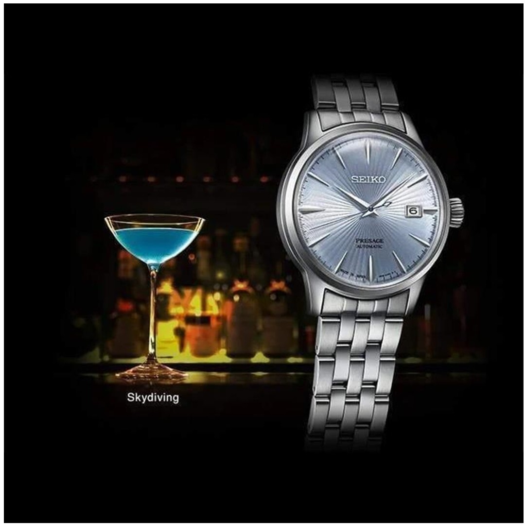 SEIKO Presage SRPE19J1 COCKTAIL TIME Skydiving Blue Steel Bracelet
