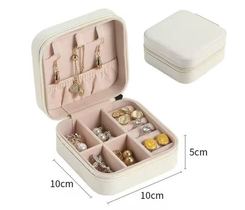 Small Travel Jewelry Box Organizer – Girls Women Gift Rings Earrings Necklaces J