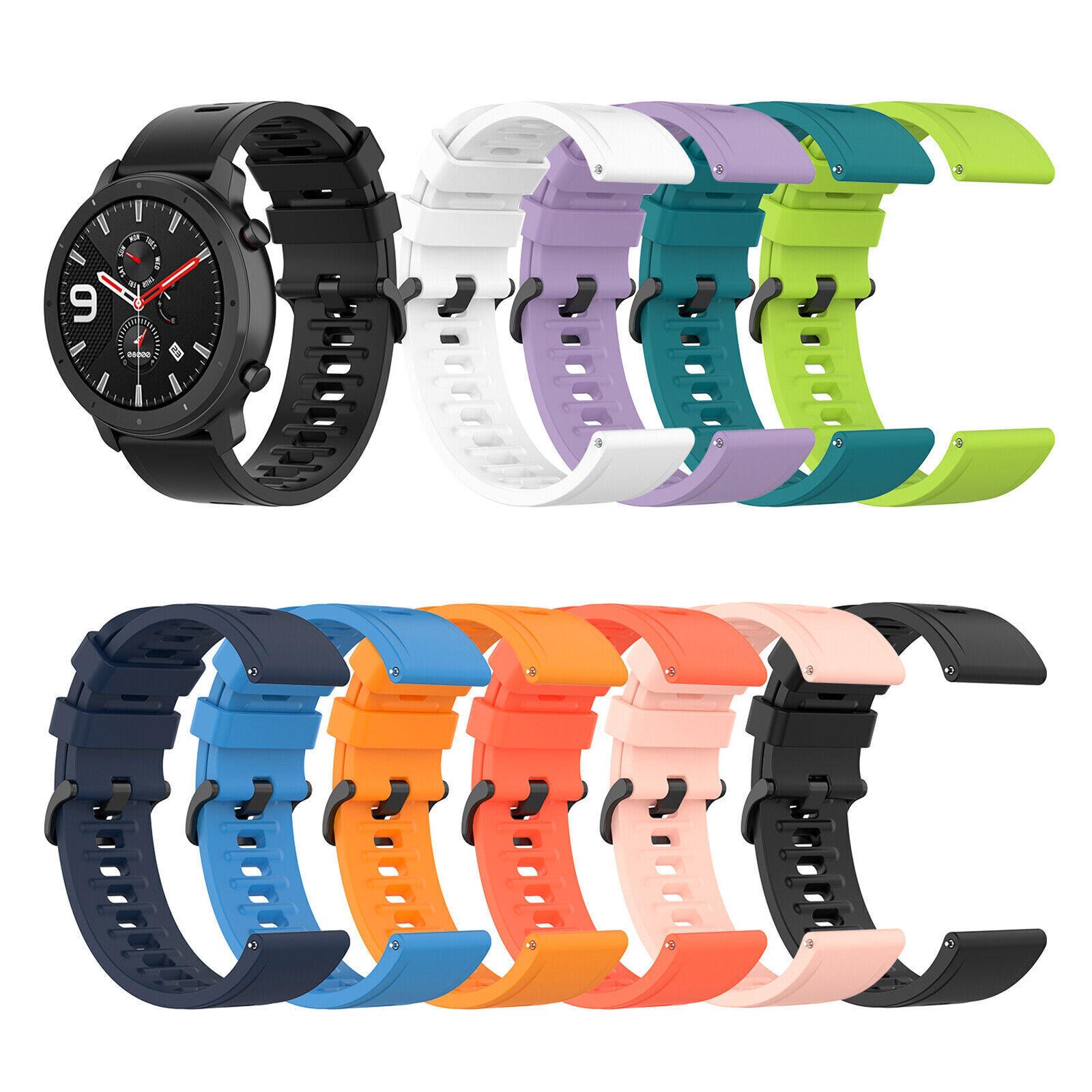 For AMAZFIT GTR 47mm Pace Stratos Smartwatch 22mm Watchband Wrist Strap Bracelet