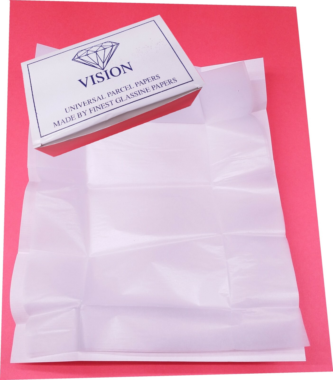 VISION Premium Diamond Parcel Papers Lined White + White 25pc Gems Color stones