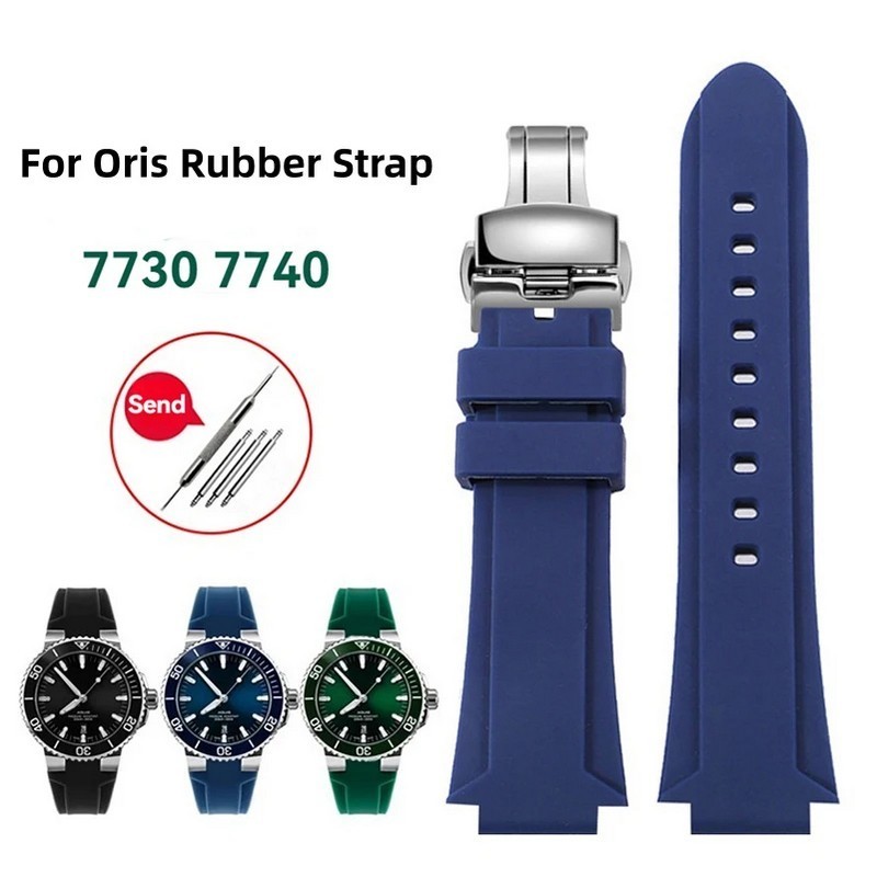 22mm 24mm Rubber Watch Strap Band for ORIS AQUIS 7740 7730