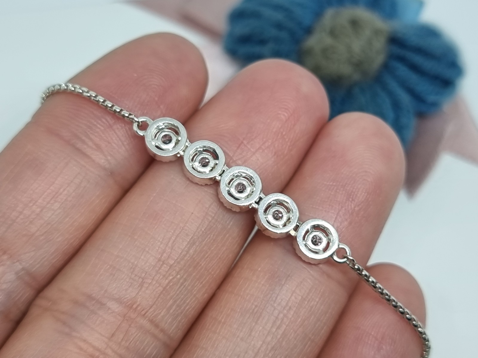NEW Genuine Pandora Silver Round Sparkle Slider Bracelet Size 2 25cm 💕 BOXED