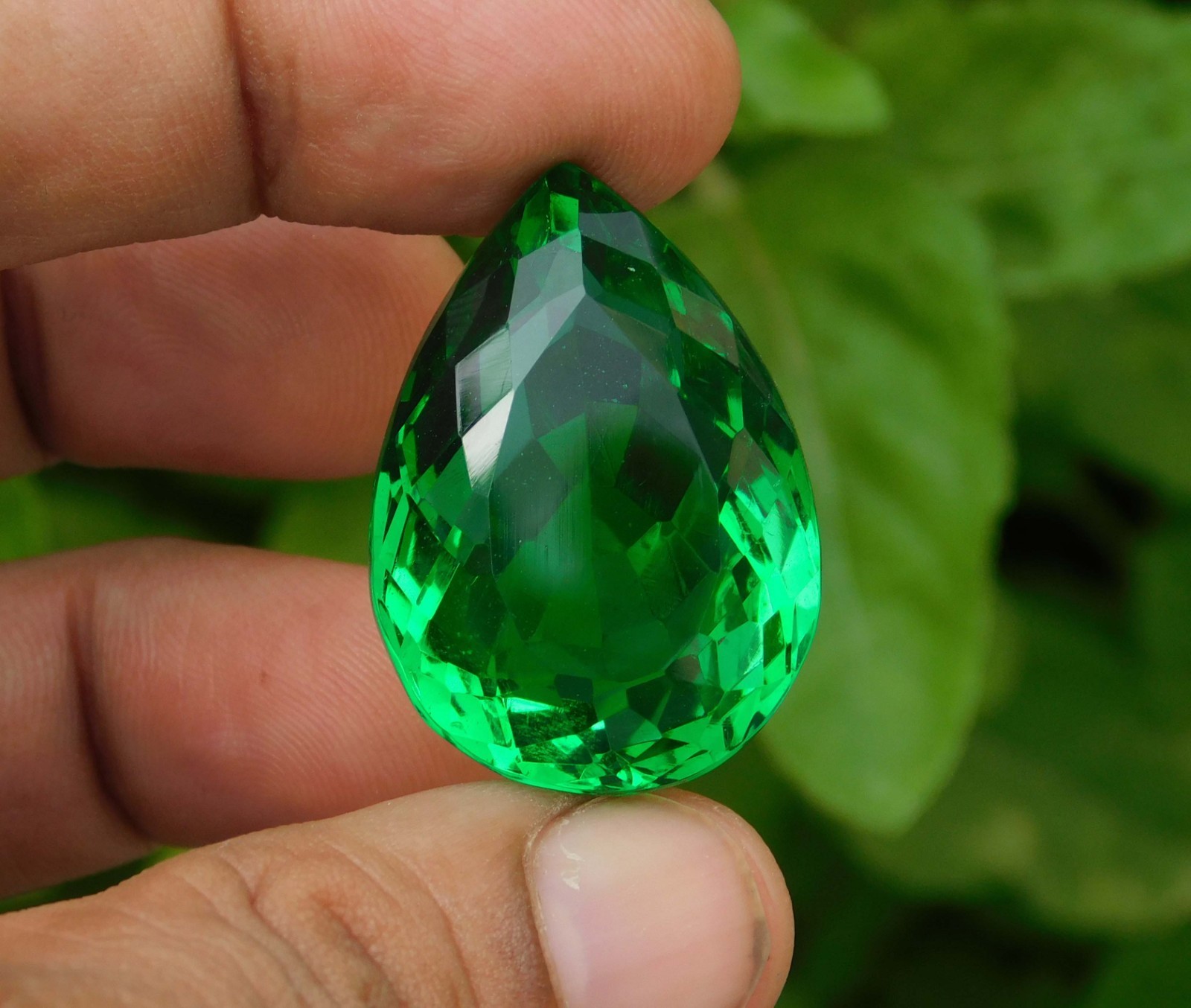 66.85ct. Natural Pear Translucent Colombian Emerald Green loose gemstone