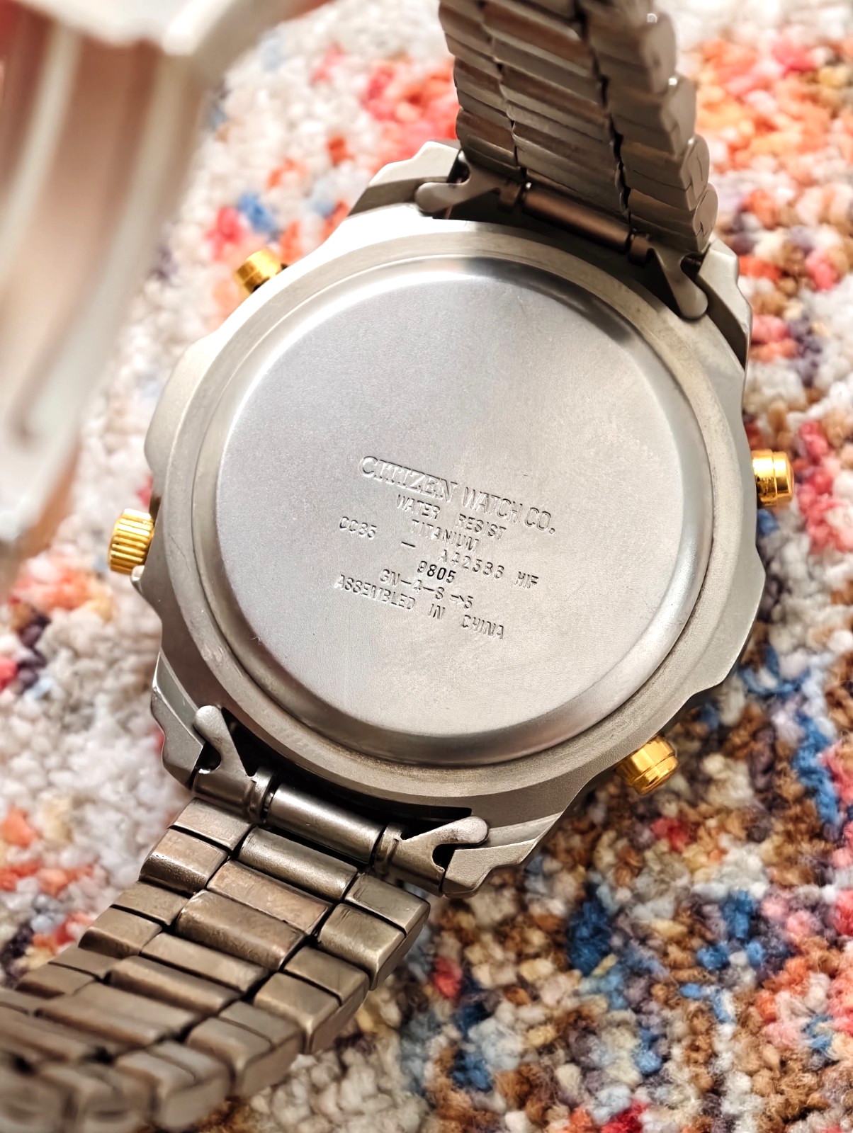 Vintage Citizen Thunderbird Titanium Chronograph Ana Digi Timer Date – 43mm