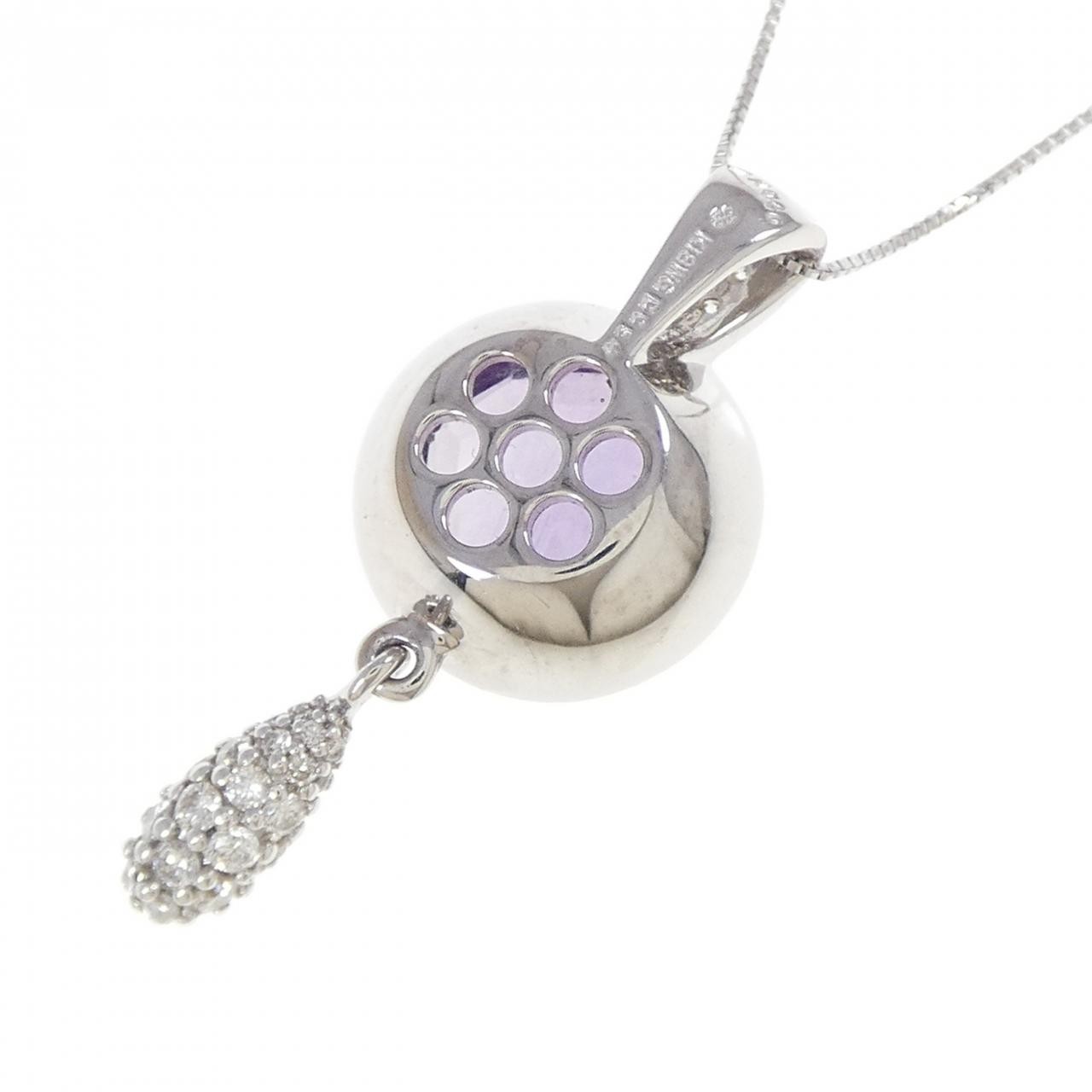 Authentic K18WG Amethyst Necklace 5.40CT #270-004-157-7957