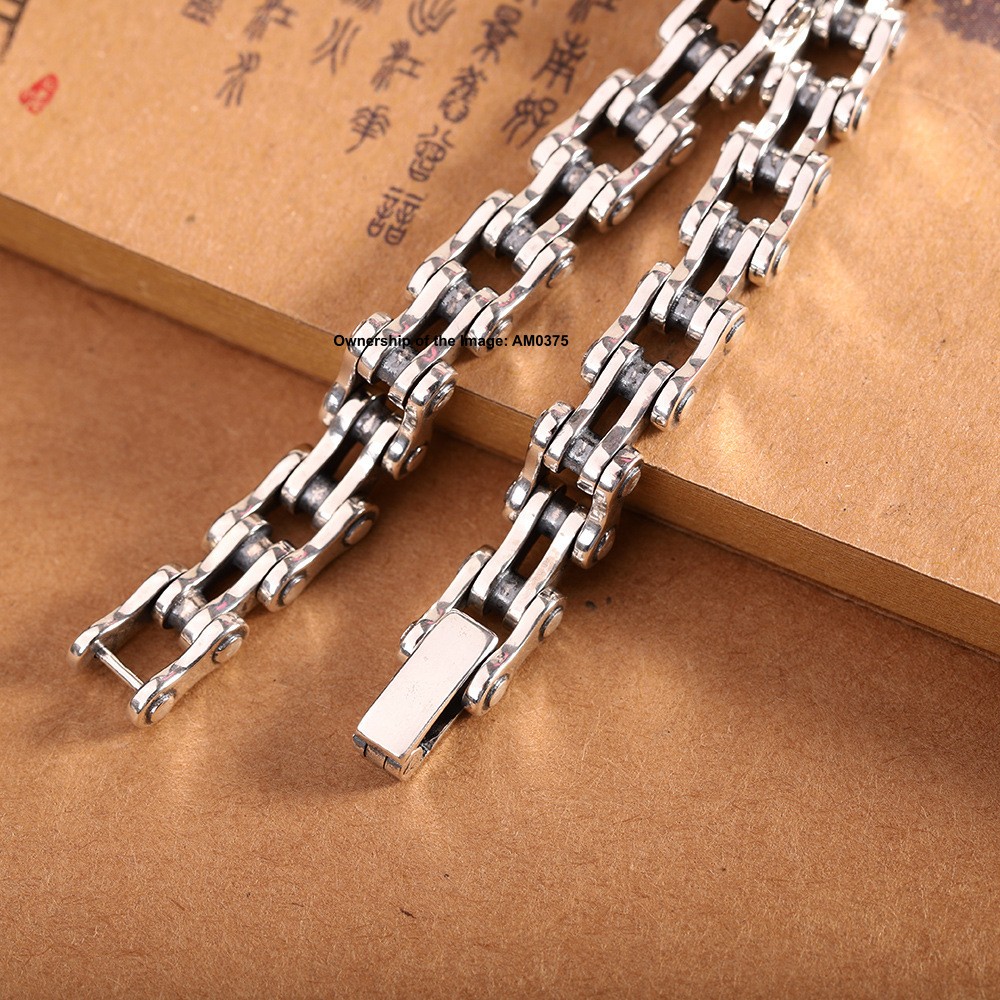 Real S925 Sterling Silver Bracelet 8mm Link Chain 8.26inch Bracelet 39-41g