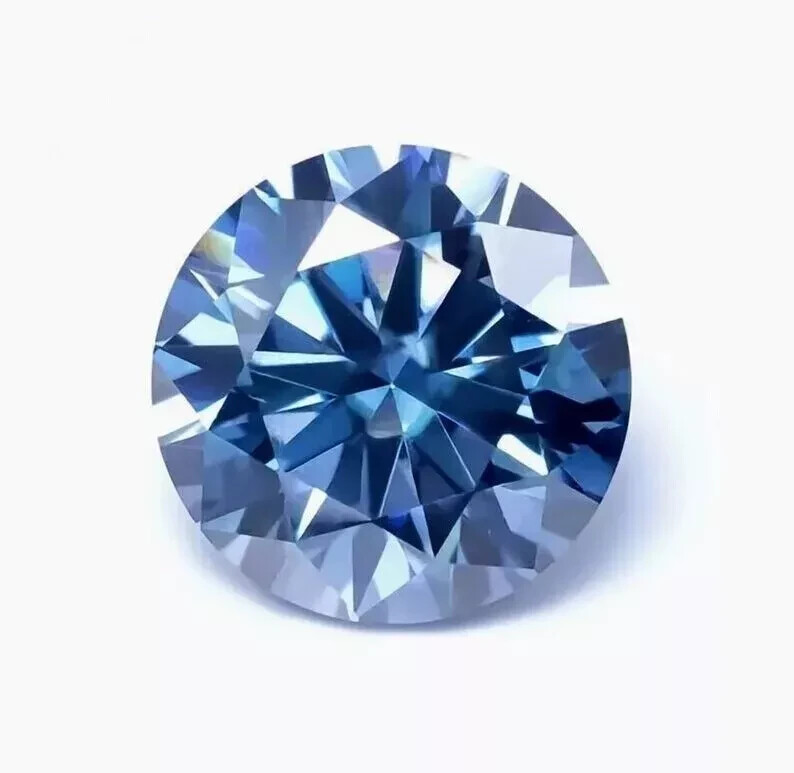 5 Ct Natural Blue Diamond 11.50mm Round Cut VVS1 D Grade Ring Size Stone.