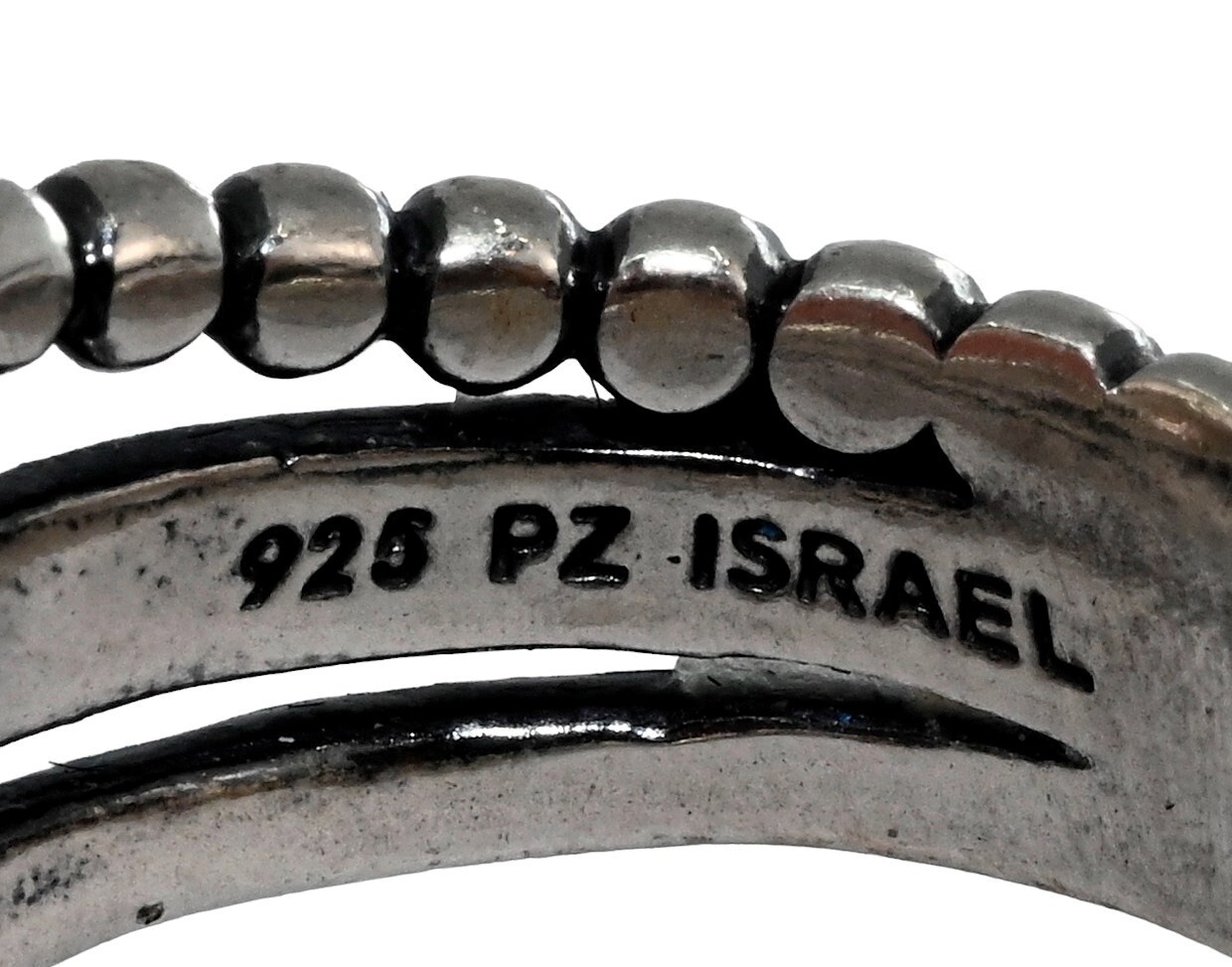 Paz Creations PZ Israel Solid 925 Sterling Silver Pear White Topaz Ring! Size 5!