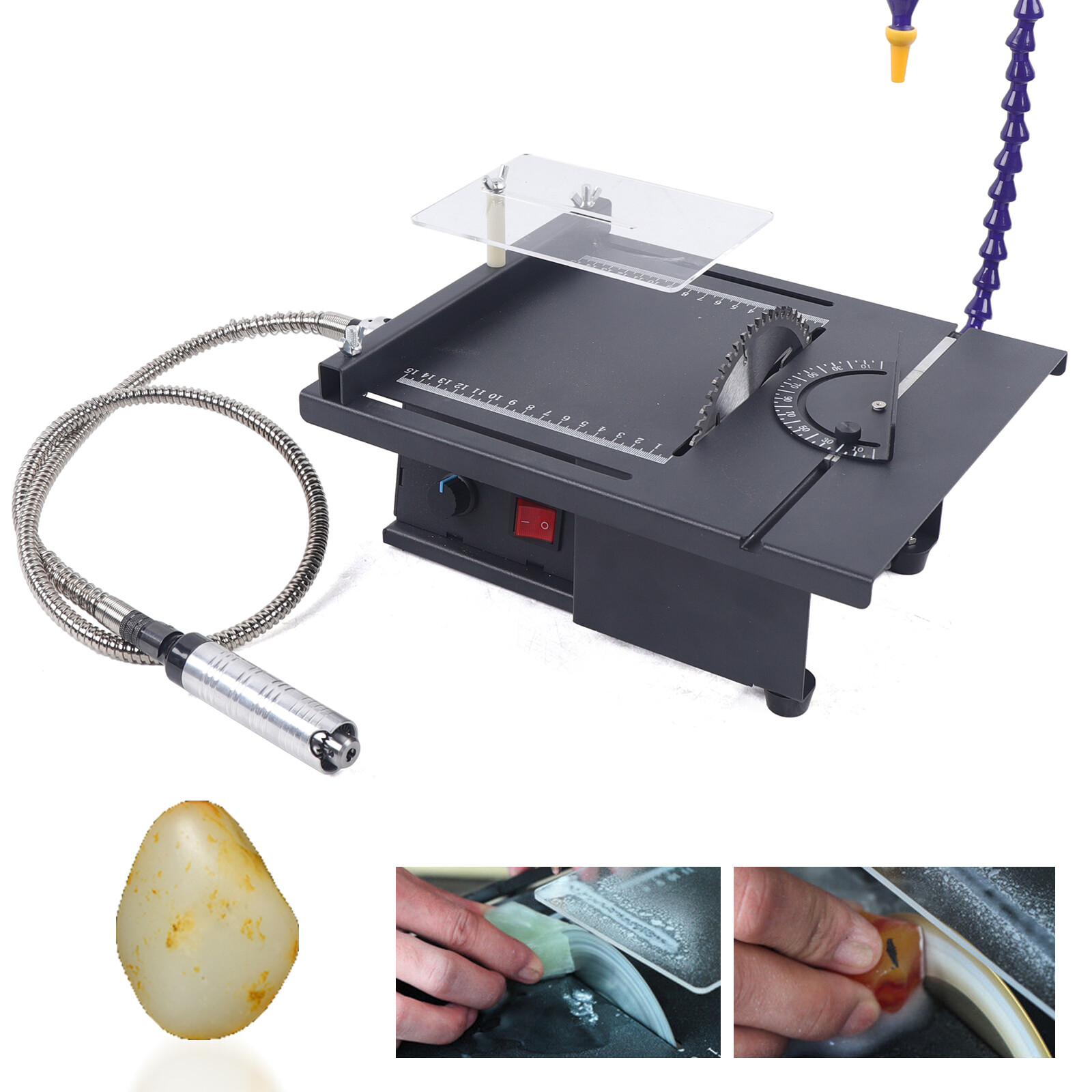 Gem Polishing Machine 7 Speeds Jade Carving Polishing 10000RPM Rock Polisher Cut