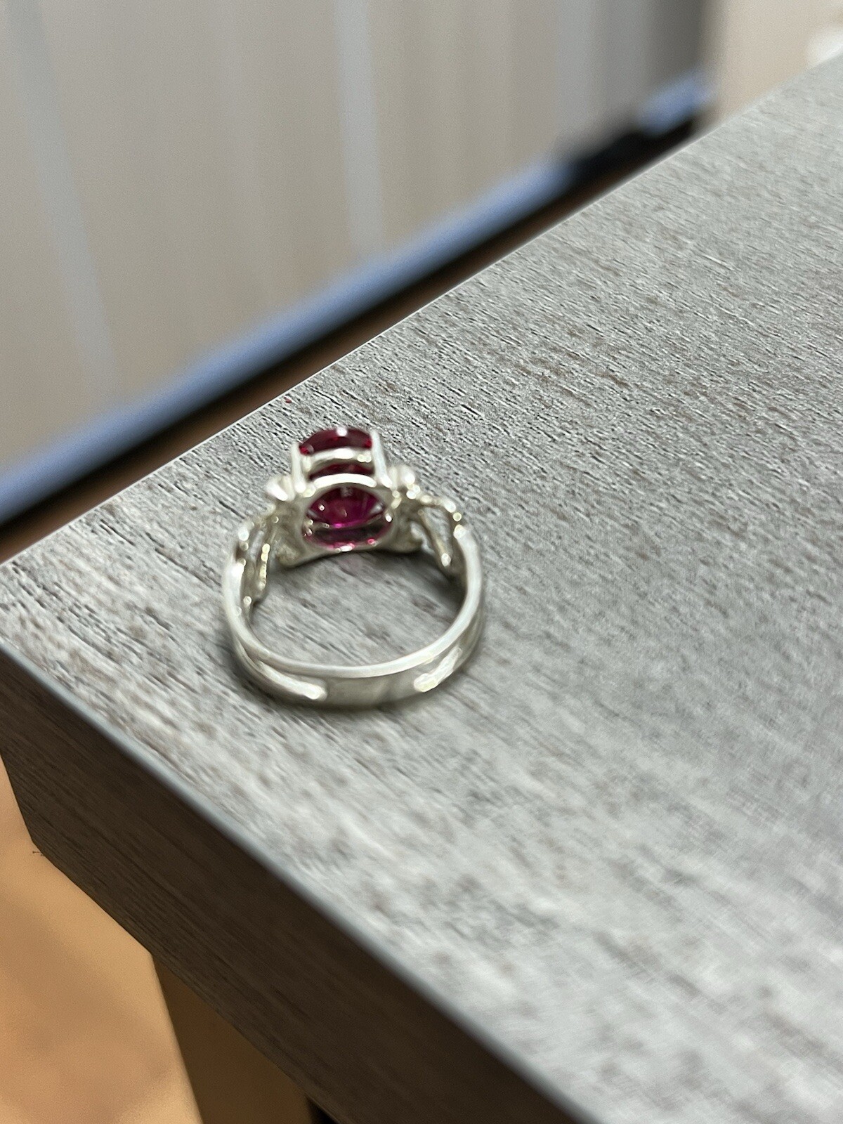 925 Sterling Silver Ruby Red Color Ring 3.2 Grams Size 5