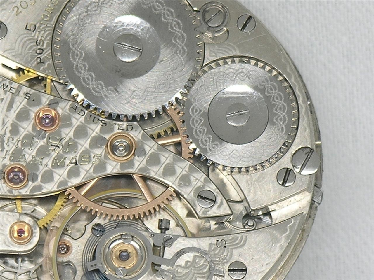 16S WALTHAM 21 JWL CRESCENT STREET WIND INDICATOR RAILROAD POCKETWATCH, RUNNING!