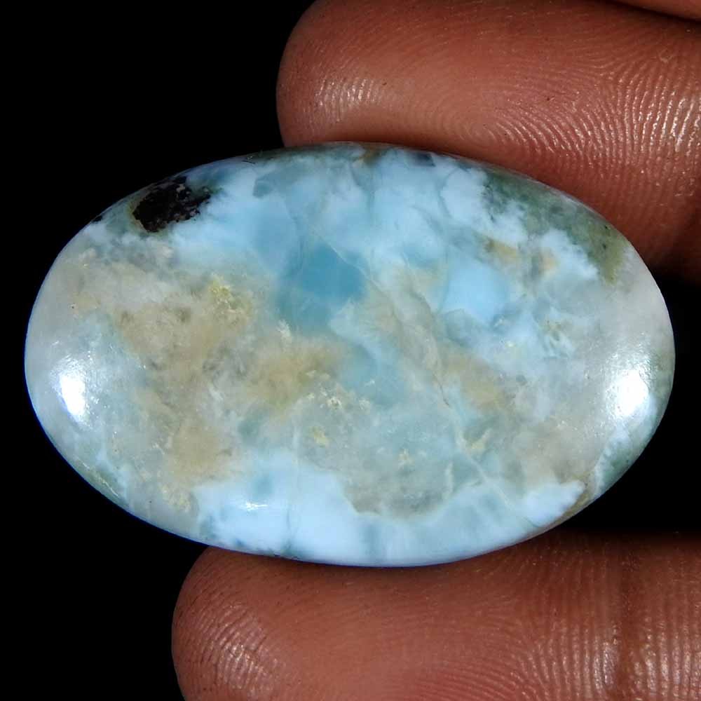 54.30Cts100%Natural Sky Blue Larimar Oval Cabochon Loose Gemstone