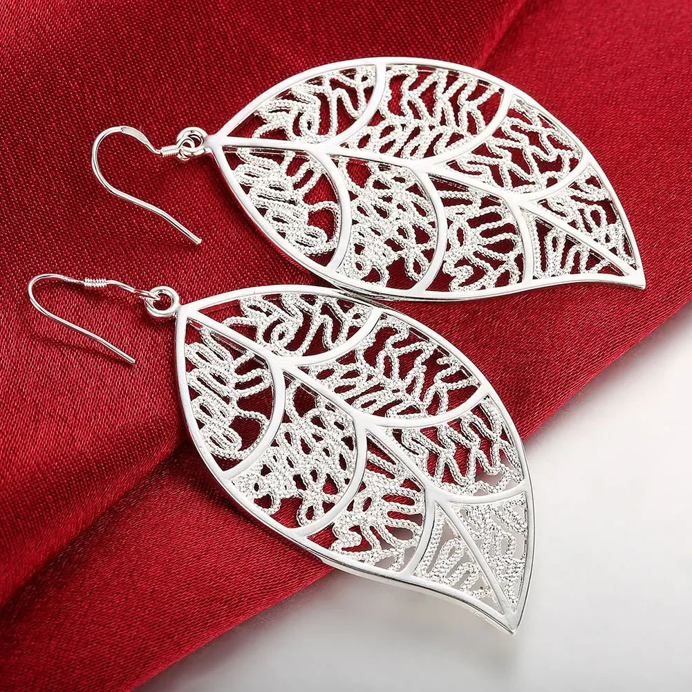 925 Sterling Solid Silver 50mm Round Smooth Big Hoop Earrings Women Jewelry