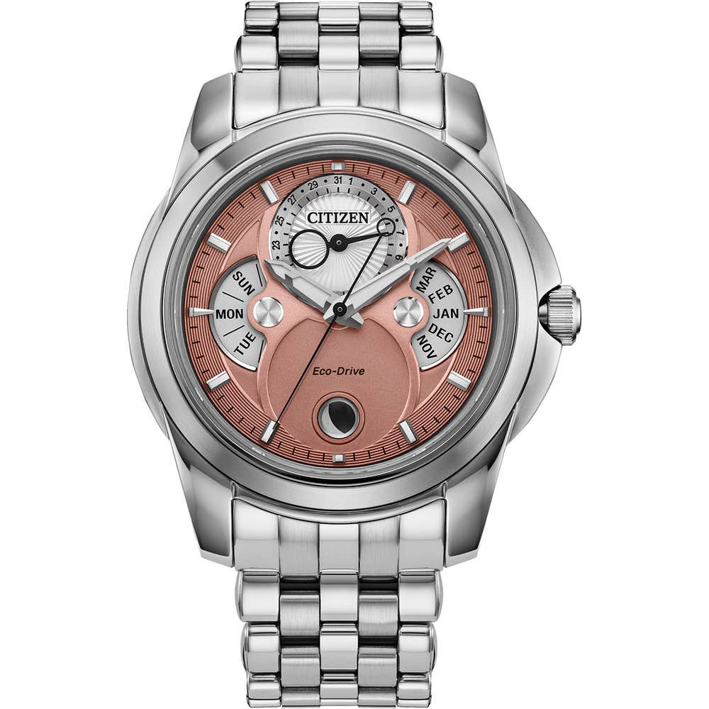 NEW CITIZEN ECO DRIVE CALENDRIER MOON PHASE DAY DATE MONTH WATCH BU0080-52X