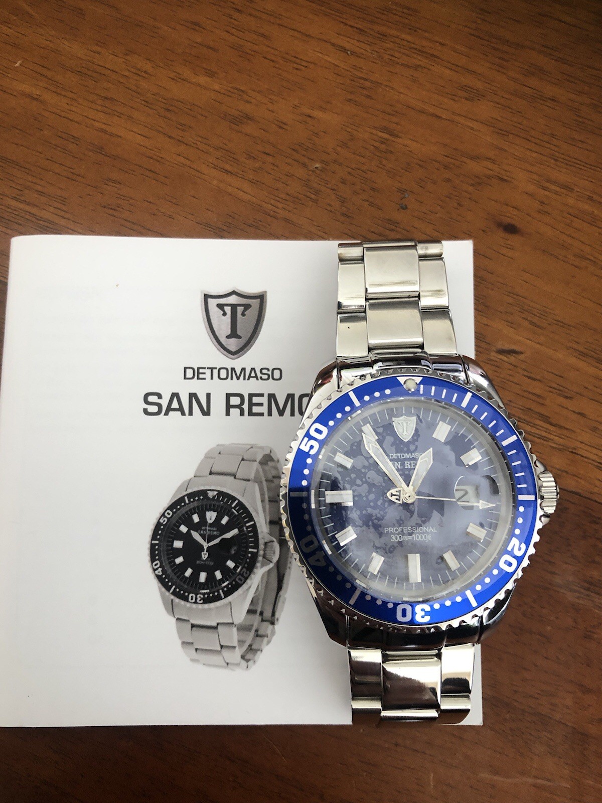 DETOMASO San Remo Automatic Diver 30 ATM Date Chronograph Professional Watch New