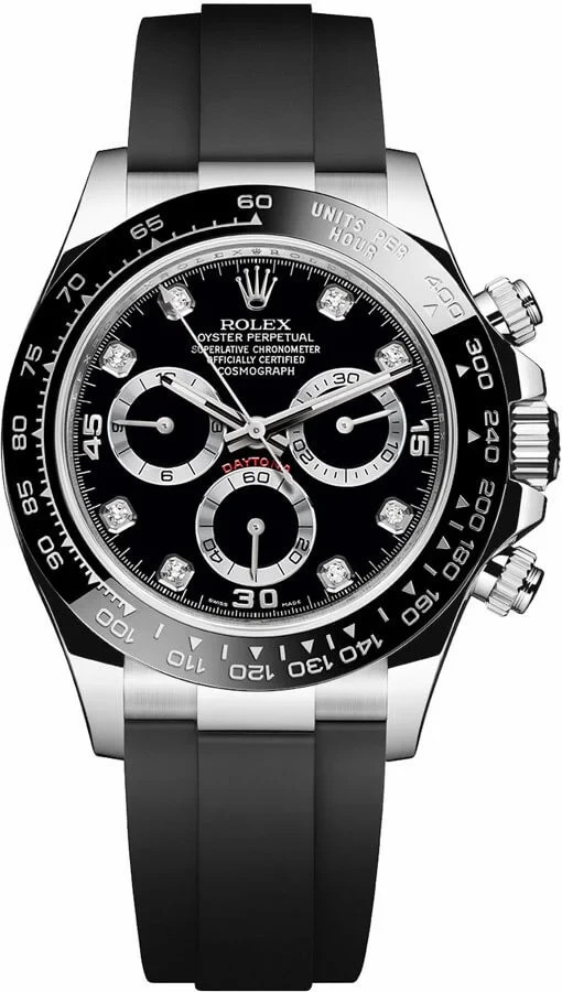 Rolex Daytona 116519LN Black Dial 18k White Gold Diamond Marker 40mm Men’s Watch