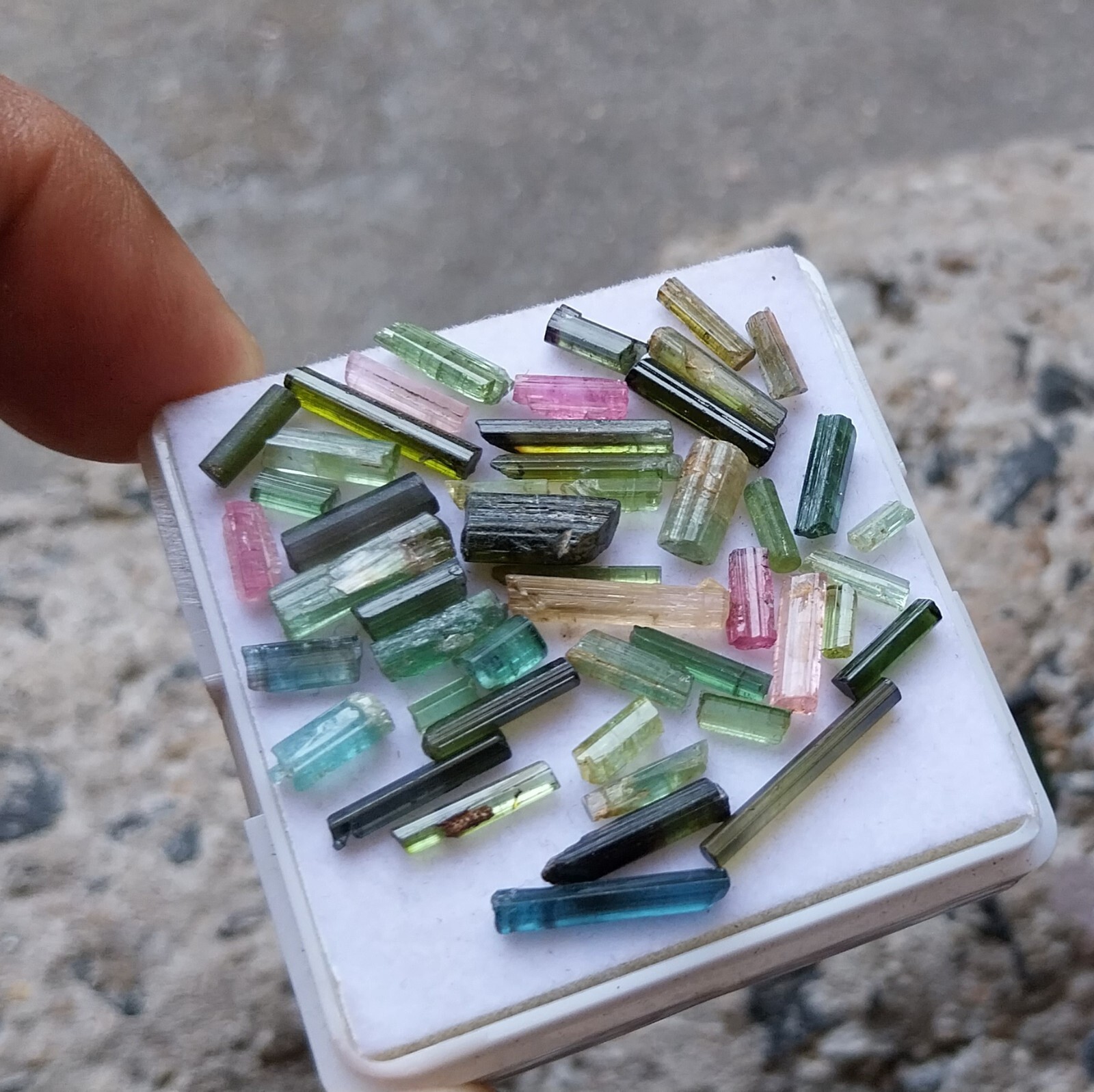 29.9 Carat Natural Multi Tourmaline Stick /Pencil 50 Piece Lot 4.5 to 17 MM