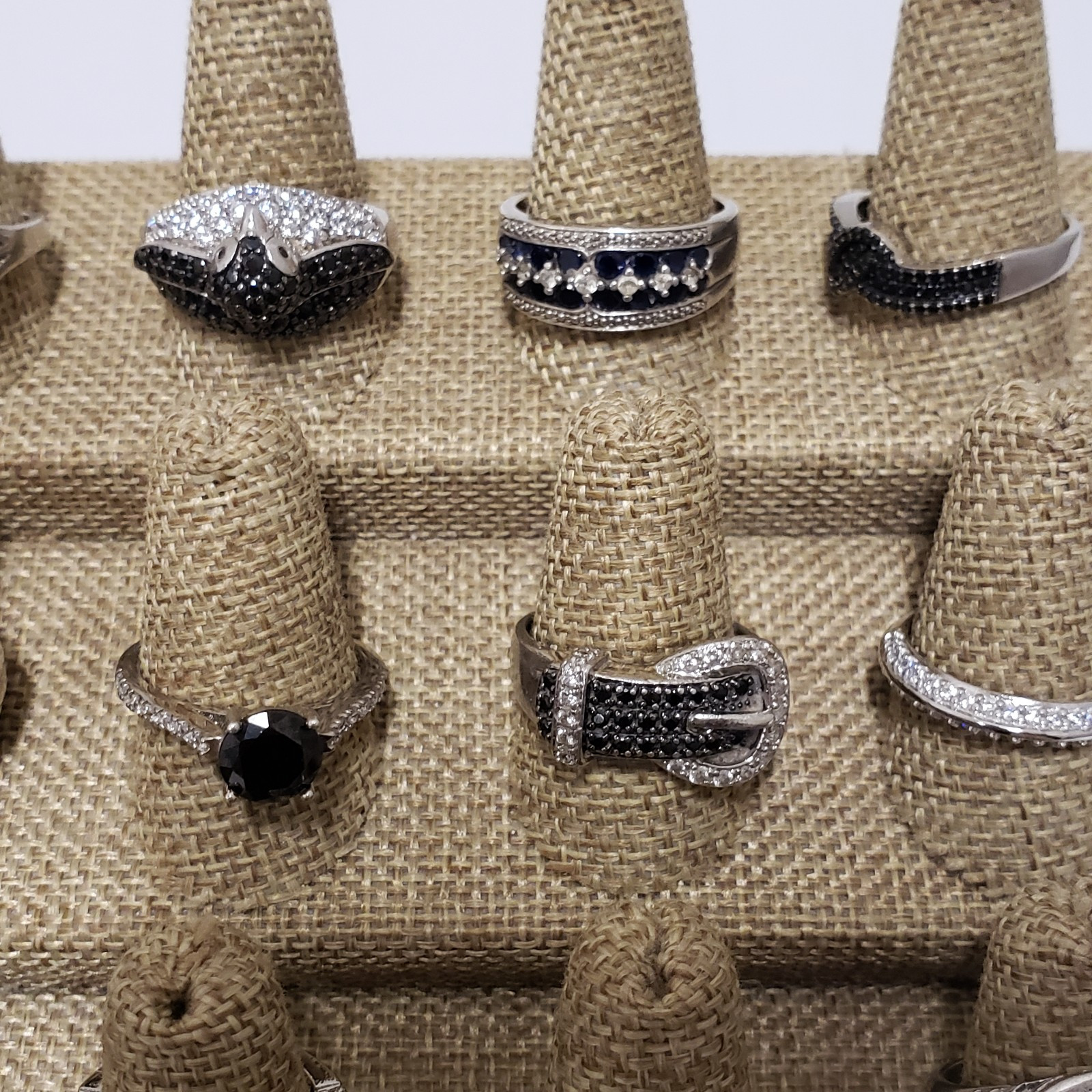Lot of 18 Sterling Silver Multi Gemstone & Statement Rings Bands Various 10 9 8