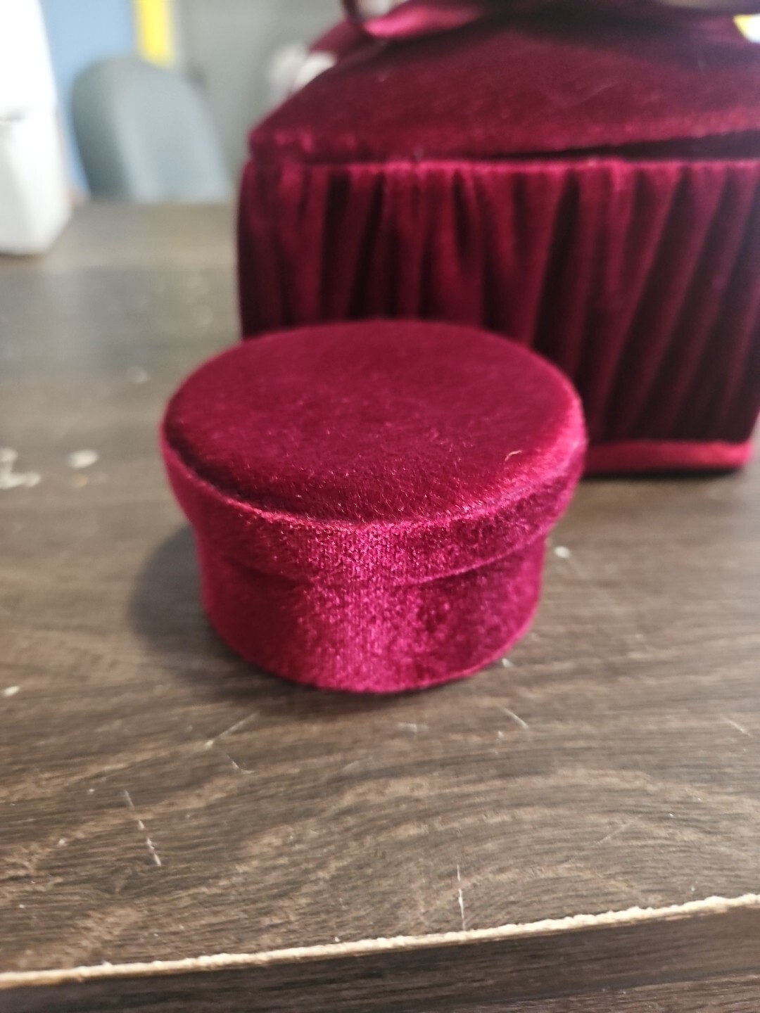Red Maroon Velvet Square Jewelry Box With Bow Big Box Gift Box Soft