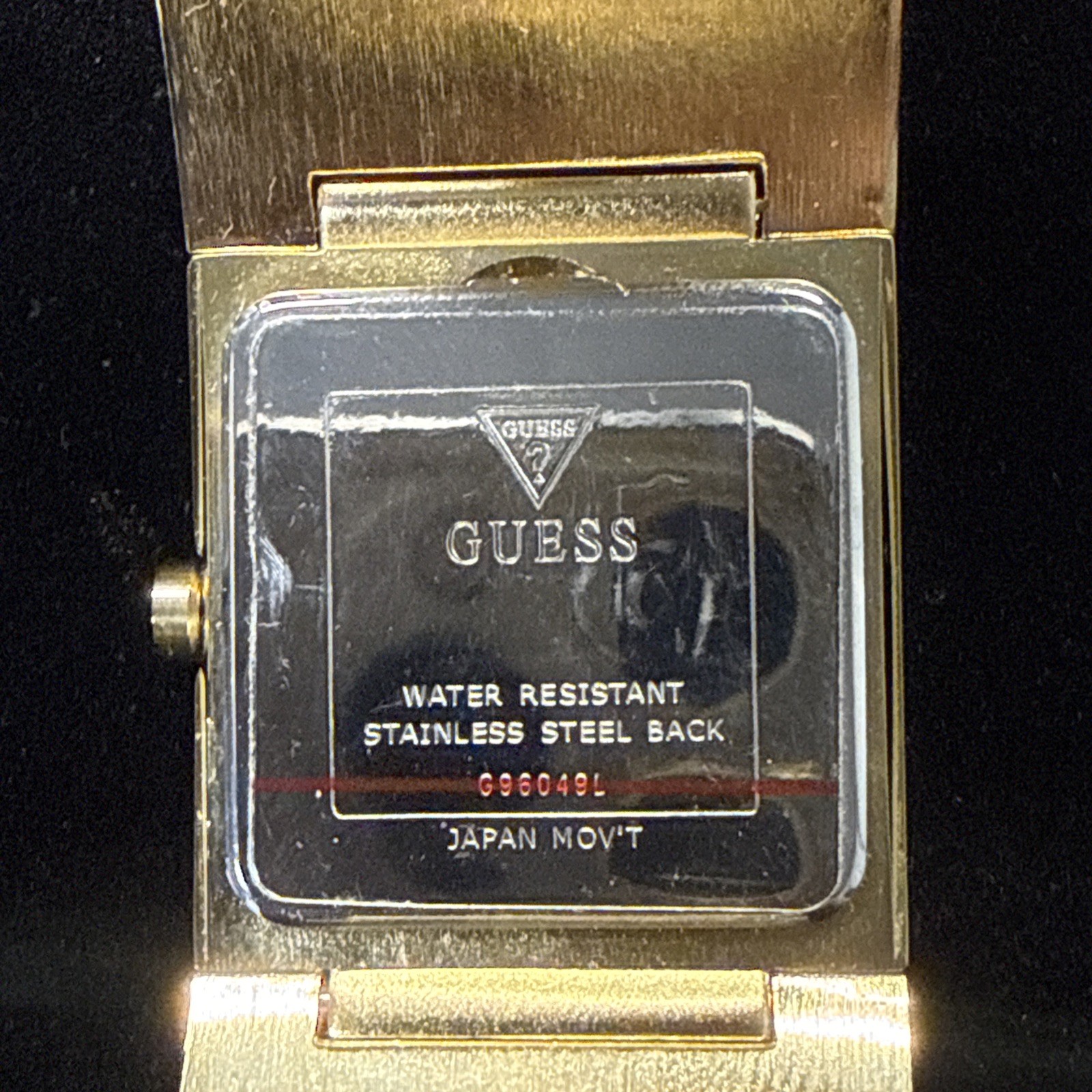 Guess Gold Tone And Rhinestone Logo Womens Watch Statement Piece 6.50 Inches 90s