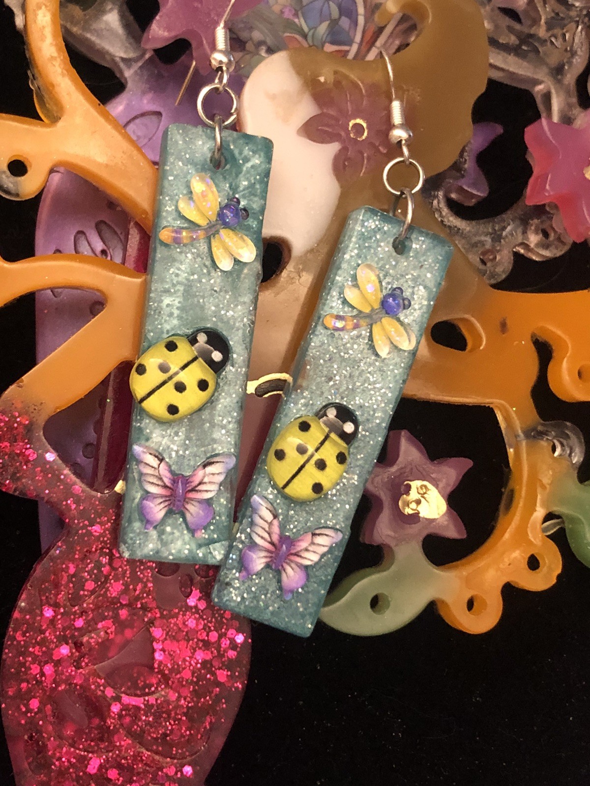 Handmade resin earrings. Free Gift With Purchase